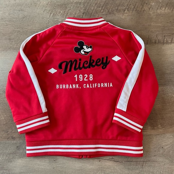 Disney Other - Disney Mickey Mouse Red Track Jacket, Toddler, Red White, Size 12-18 Months